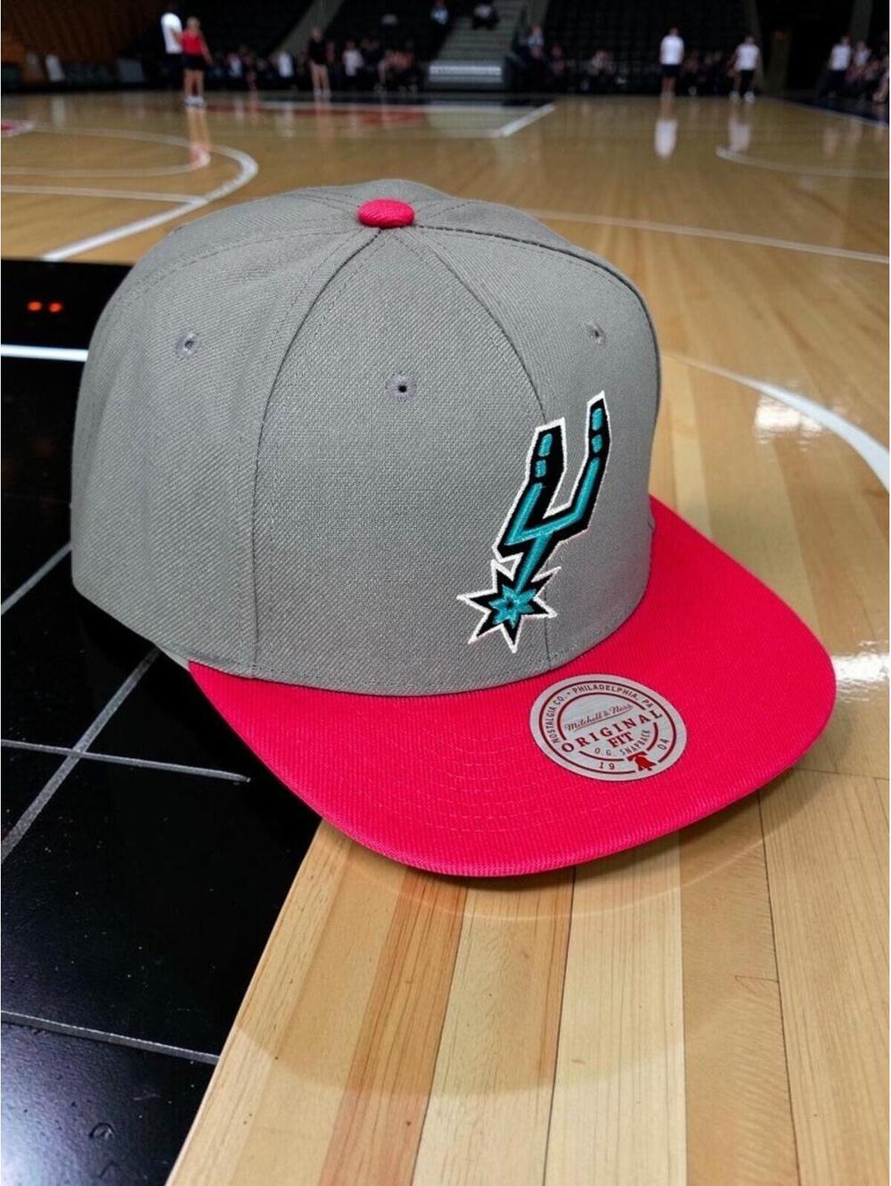 San Antonio Spurs Shimmering Teal Spur on Gray & Pink Original Fit M&N Snapback